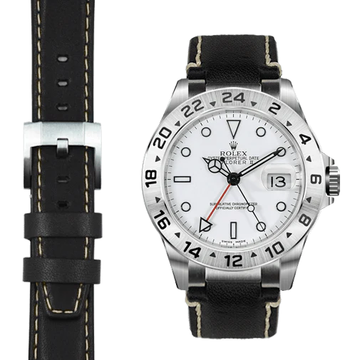 Steel End Link Leather Strap for Rolex Explorer II with Tang Buckle - Image 6