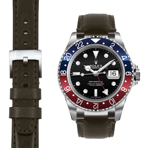 Steel End Link Leather Strap for Rolex GMT Master I & II with Tang Buckle - Image 15