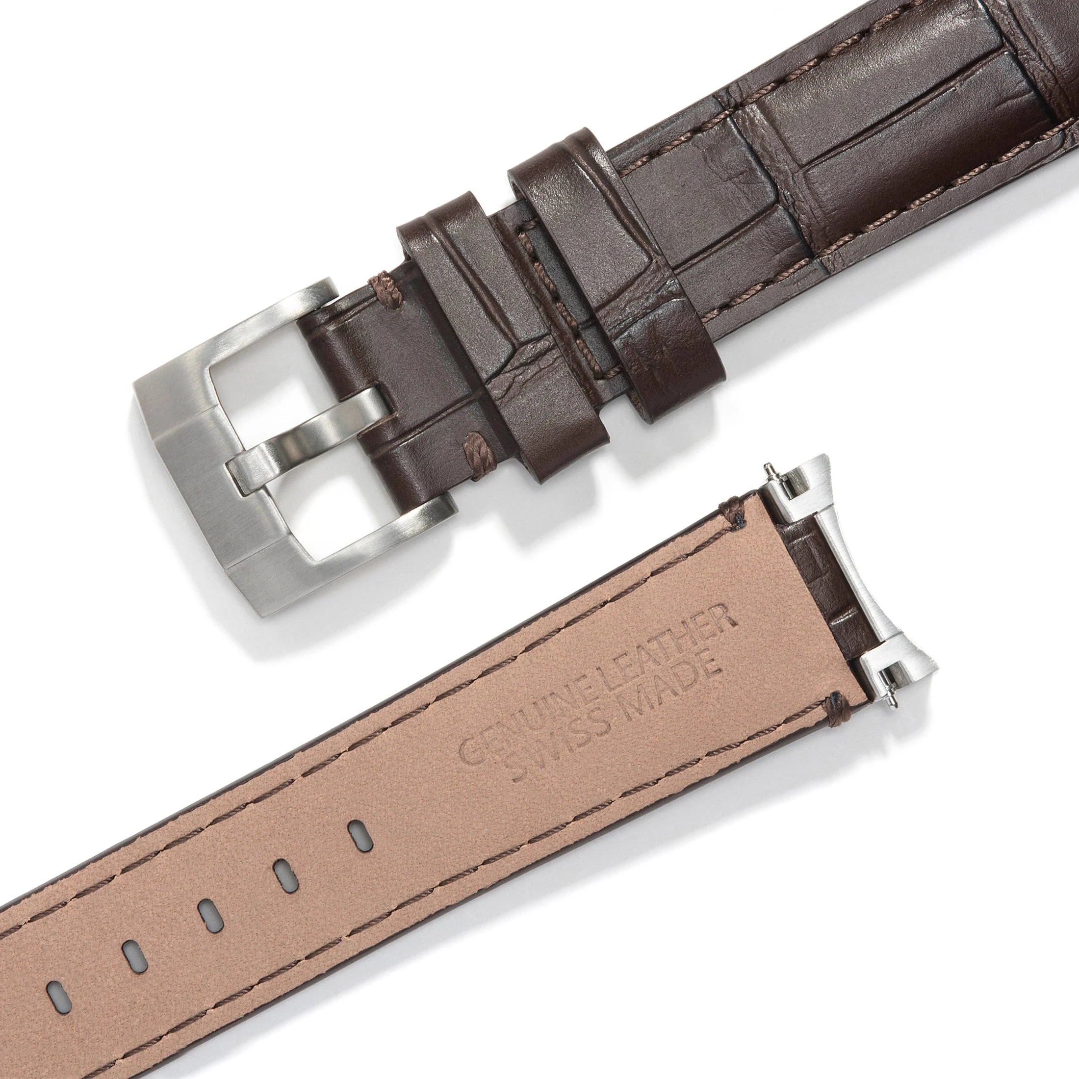Steel End Link Leather Strap for Rolex GMT Master I & II with Tang Buckle - Image 21
