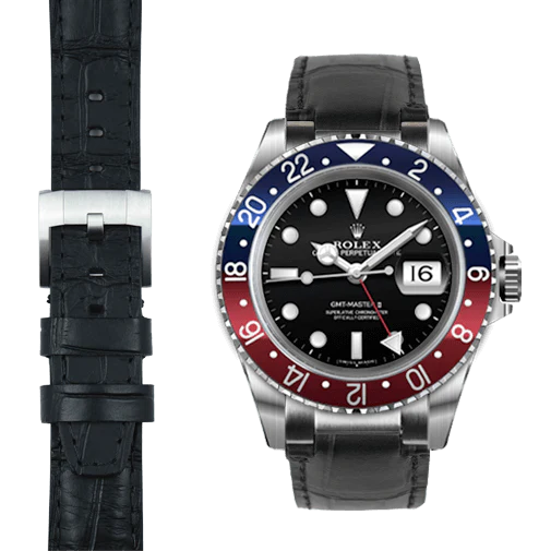 Steel End Link Leather Strap for Rolex GMT Master I & II with Tang Buckle - Image 24