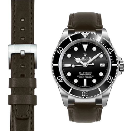 Steel End Link Leather Strap for Rolex Sea-Dweller with Tang Buckle - Image 15
