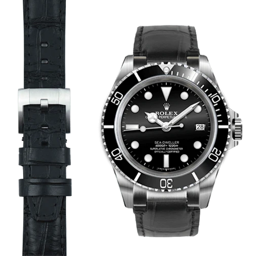 Steel End Link Leather Strap for Rolex Sea-Dweller with Tang Buckle - Image 19