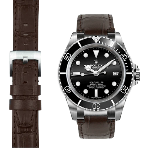 Steel End Link Leather Strap for Rolex Sea-Dweller with Tang Buckle - Image 23