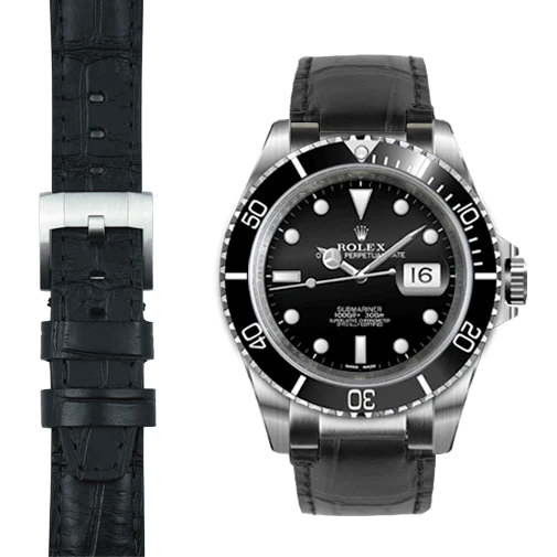 Steel End Link Leather Strap for Rolex Submariner with Tang Buckle - Image 19
