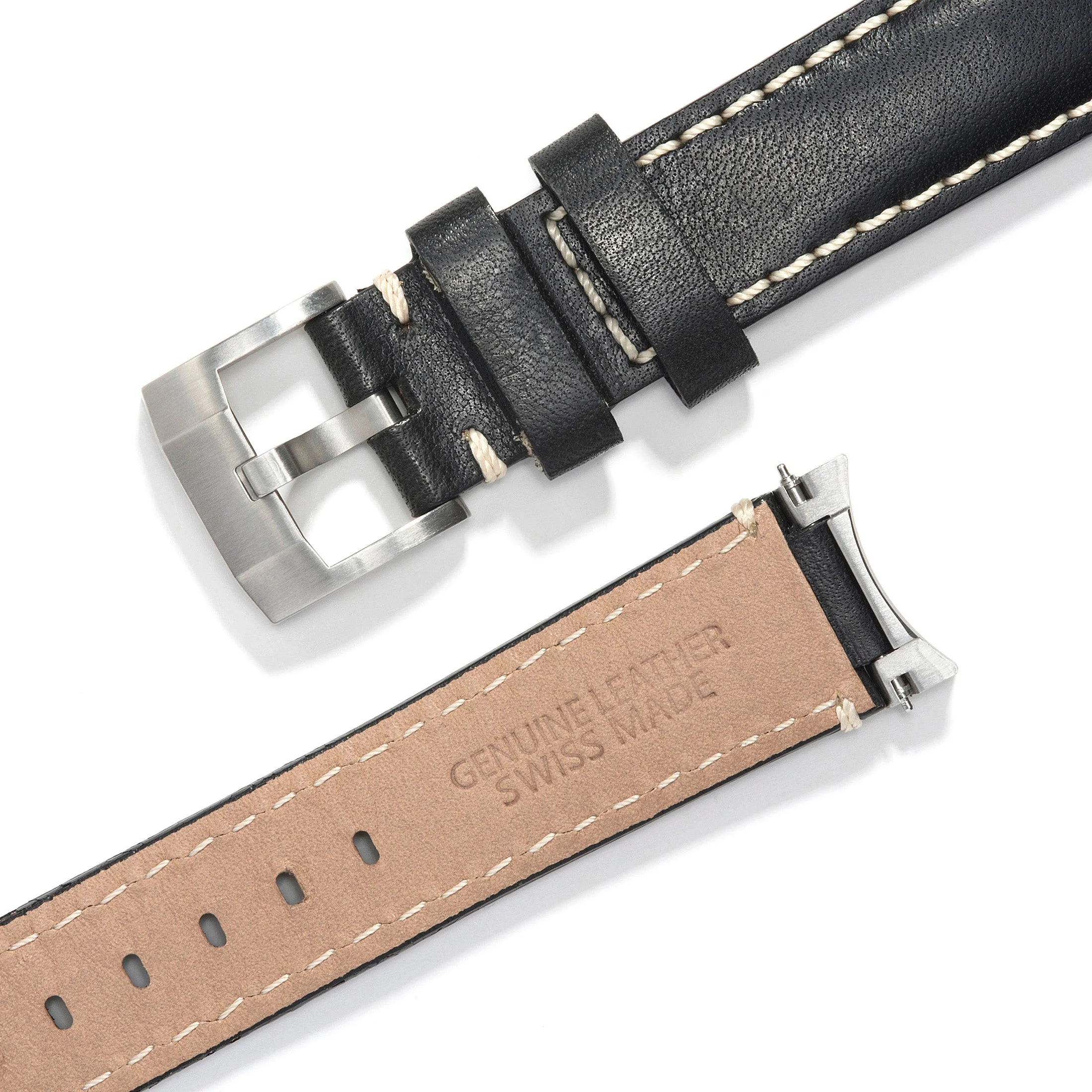 Steel End Link Leather Strap for Rolex Submariner with Tang Buckle - Image 8