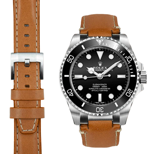 Steel End Link Leather Strap System for the Rolex Sub Ceramic No-Date - Image 11