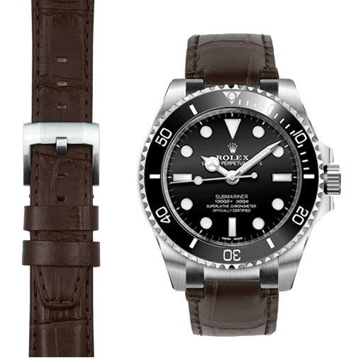 Steel End Link Leather Strap System for the Rolex Sub Ceramic No-Date - Image 15