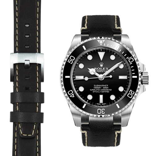 Steel End Link Leather Strap System for the Rolex Sub Ceramic No-Date - Image 6